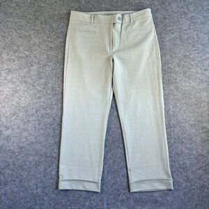 Betabrand Womens Crop Lite Dress Pant Yoga XL Herringbone Office Gray 514